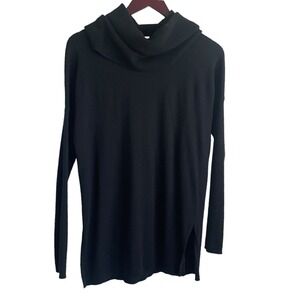 Caslon Women Tunic Sweater‎ S Black Cowl Neck Soft Classic Minimalistic Neutral